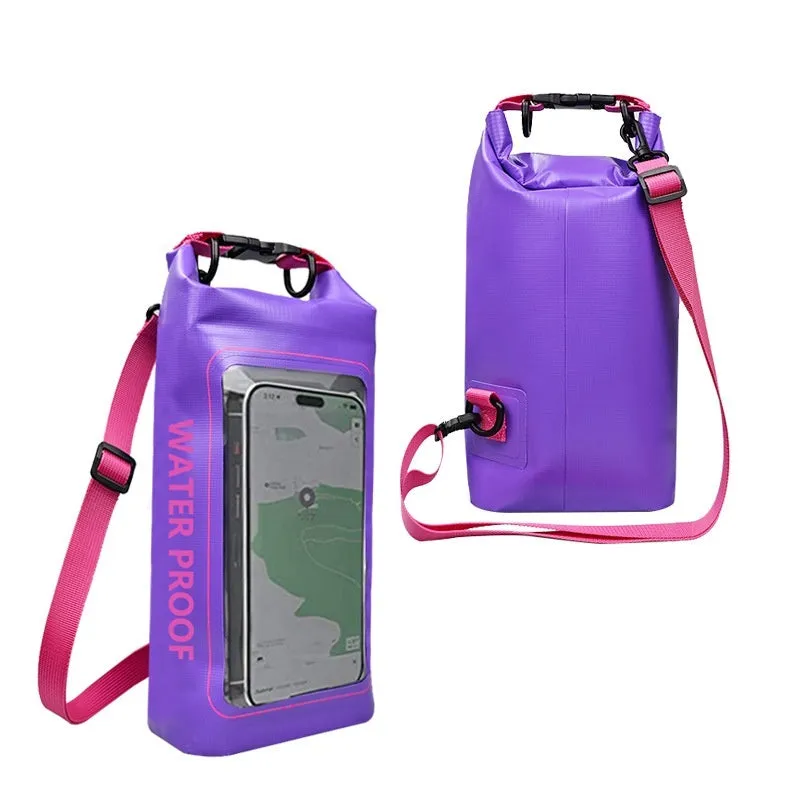 Waterproof PVC mesh crossbody bag for phones in multiple colours with 2L or 5L capacity options