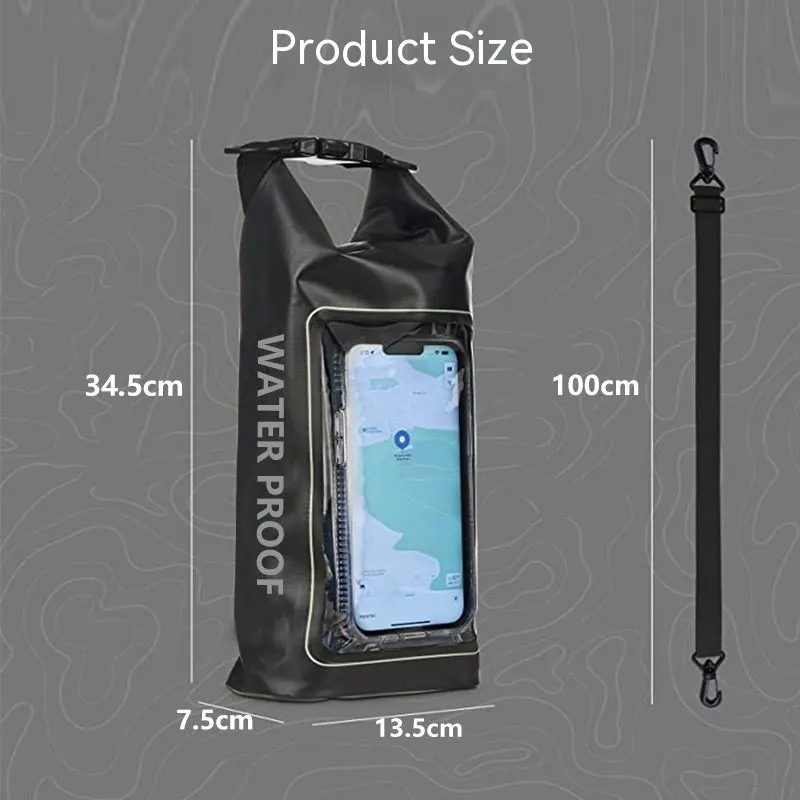 Waterproof PVC mesh crossbody bag for phones in multiple colours with 2L or 5L capacity options