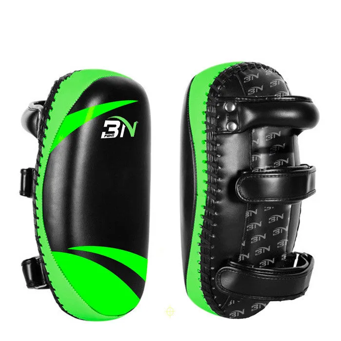 Taekwondo boxing protective gear target in fluorescent green with soft PU surface, 350mm x 210mm x 80mm