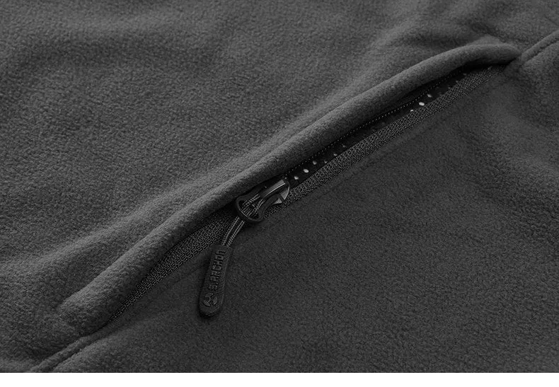 Men's thick military army fleece jacket, windproof thermal, cashmere lining, solid colour, zip front, turn-down collar