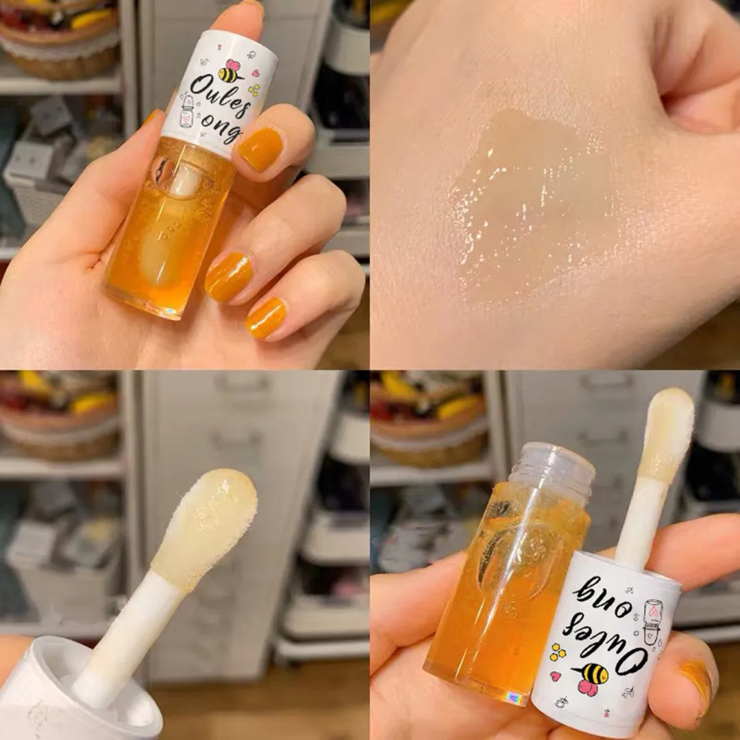 Honey lip gloss tube 0.5g/ml moisturising nourishing lip glaze fades lip lines