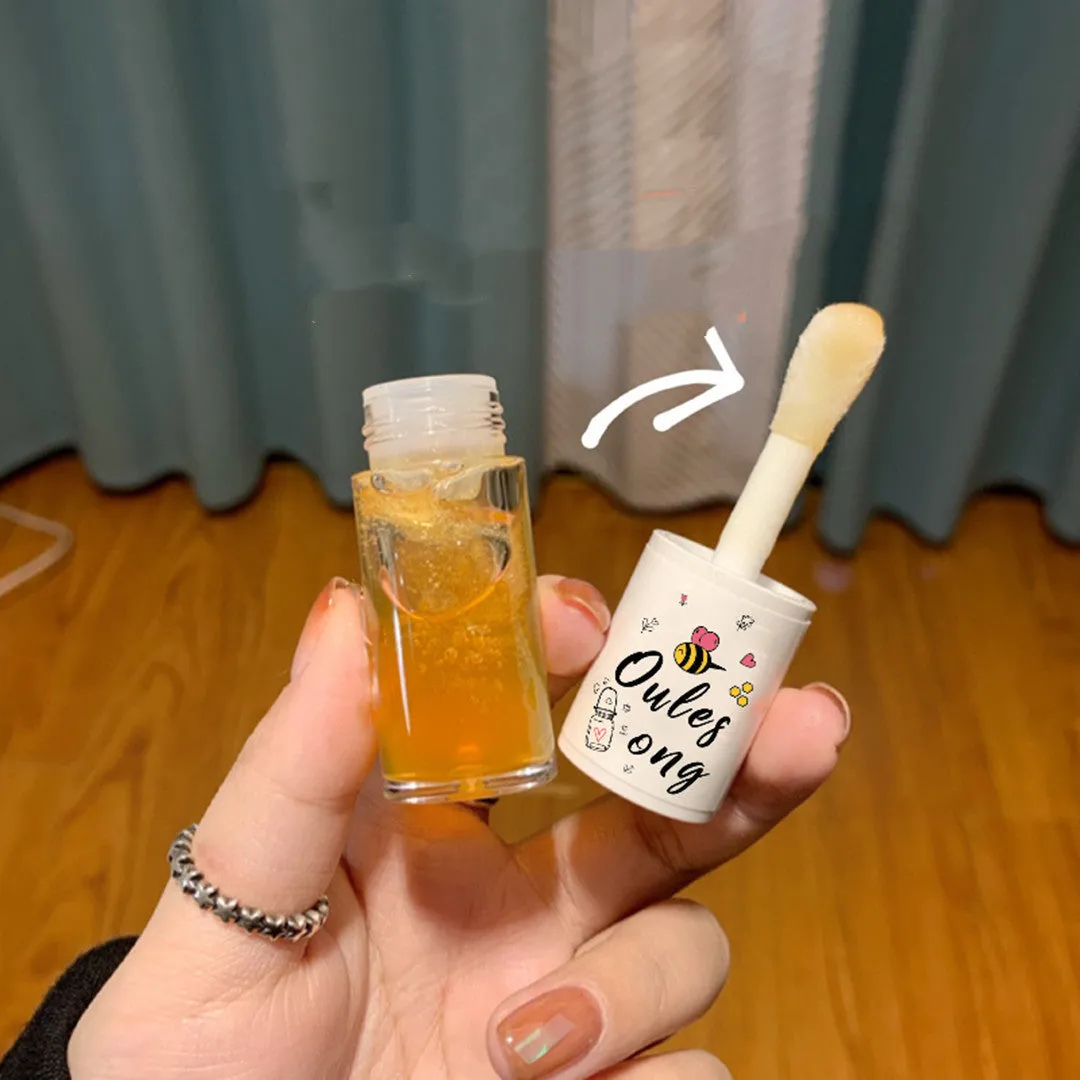 Honey lip gloss tube 0.5g/ml moisturising nourishing lip glaze fades lip lines