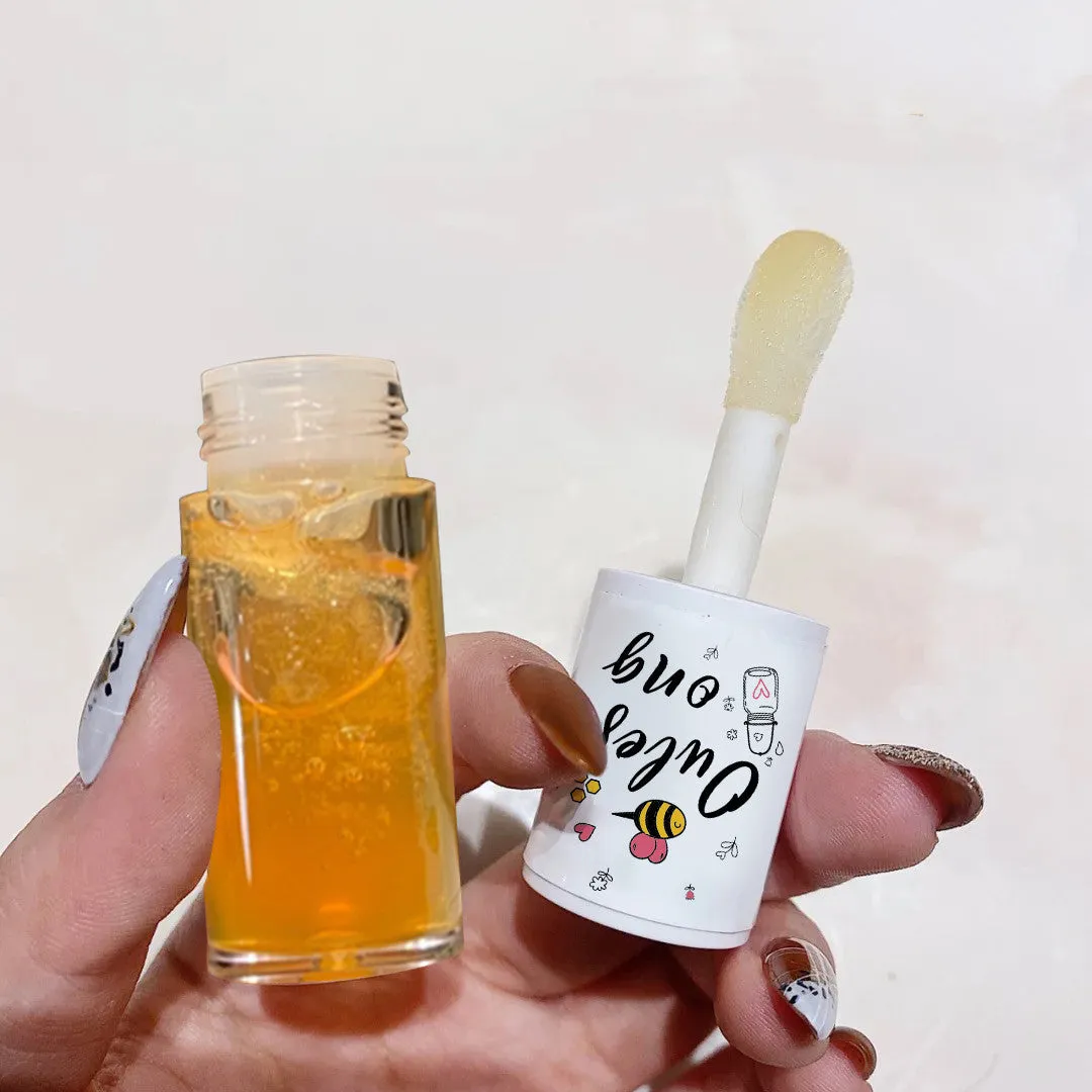 Honey lip gloss tube 0.5g/ml moisturising nourishing lip glaze fades lip lines