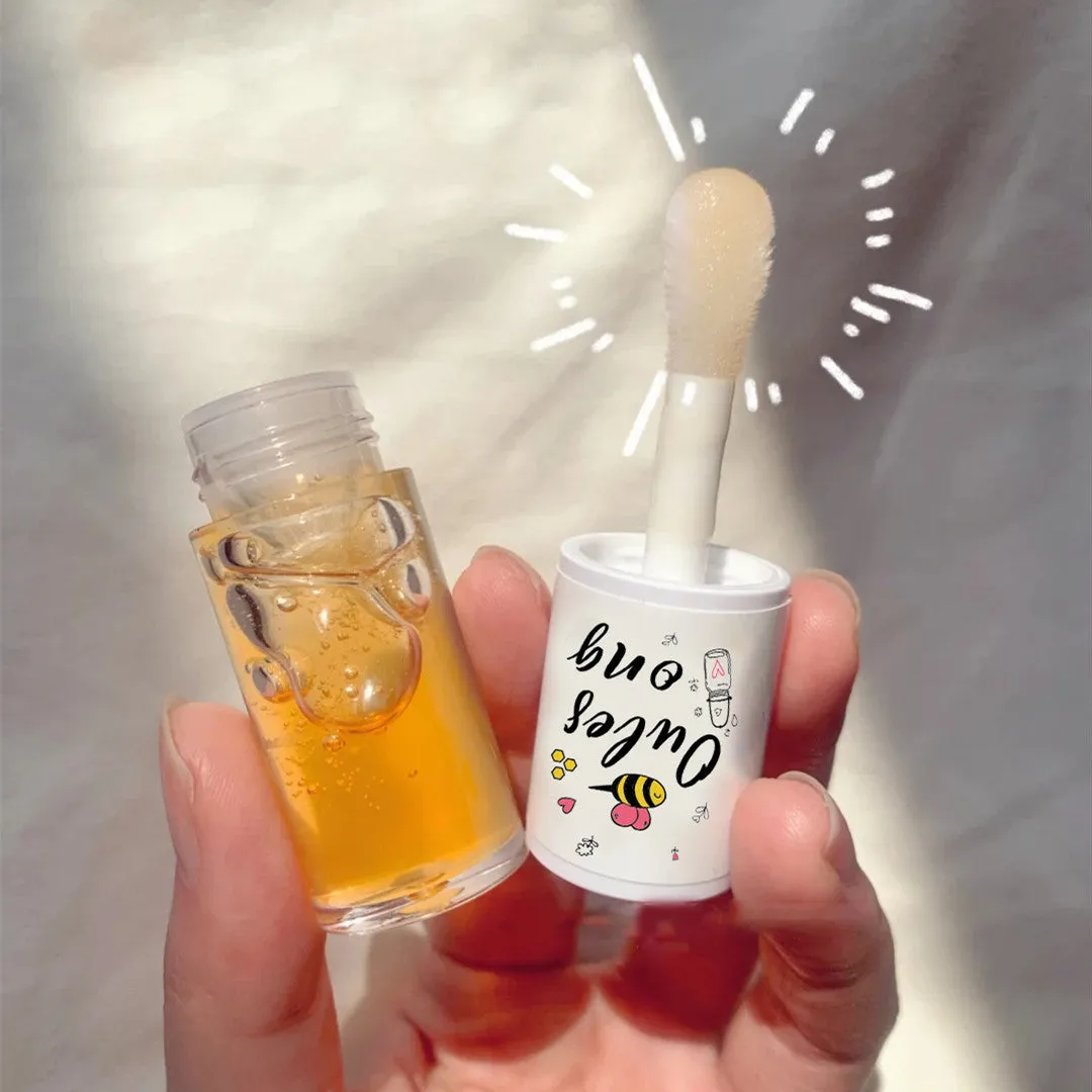 Honey lip gloss tube 0.5g/ml moisturising nourishing lip glaze fades lip lines