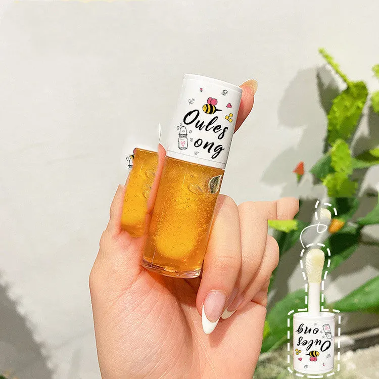 Honey lip gloss tube 0.5g/ml moisturising nourishing lip glaze fades lip lines