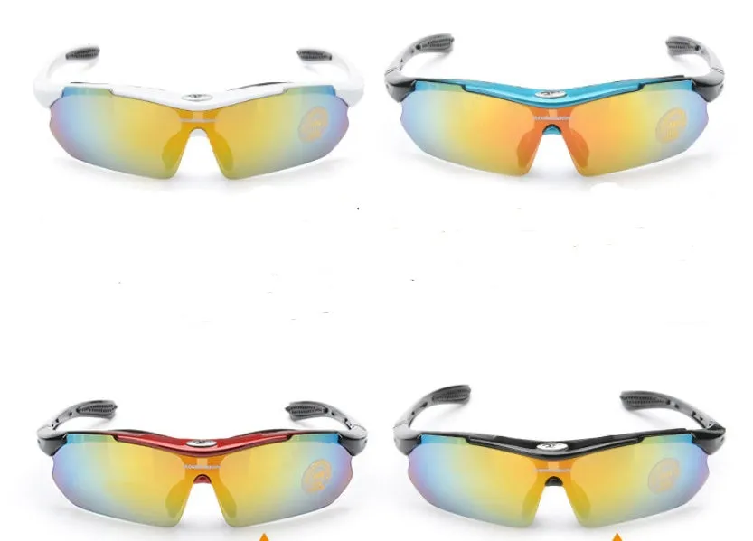 Polarised riding sunglasses in black frame, PC material, for cycling outdoor sports, windproof design