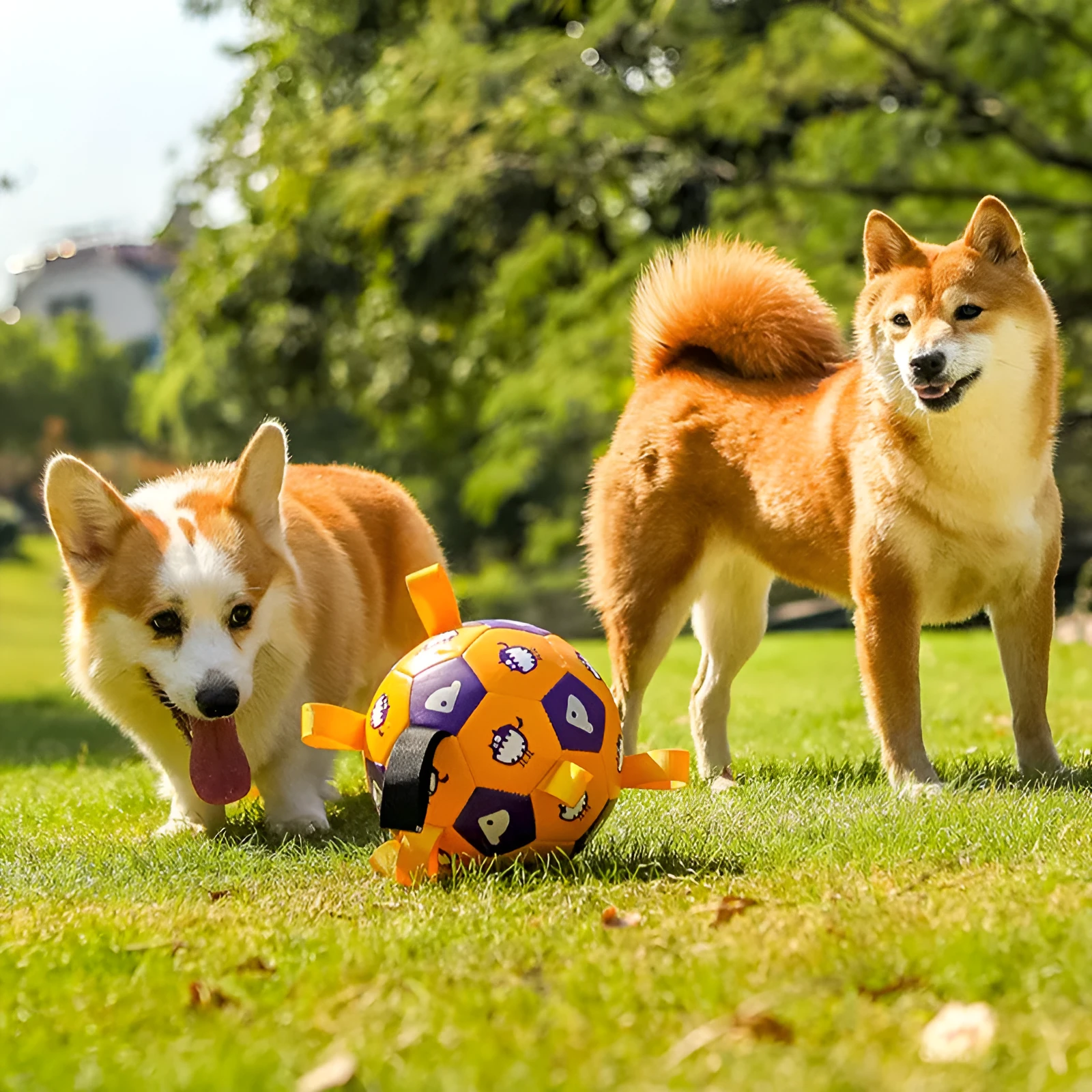Pet interactive football dog toy TPU outdoor chew ball 15cm 19cm Little Dinosaur Yellow Puppy White