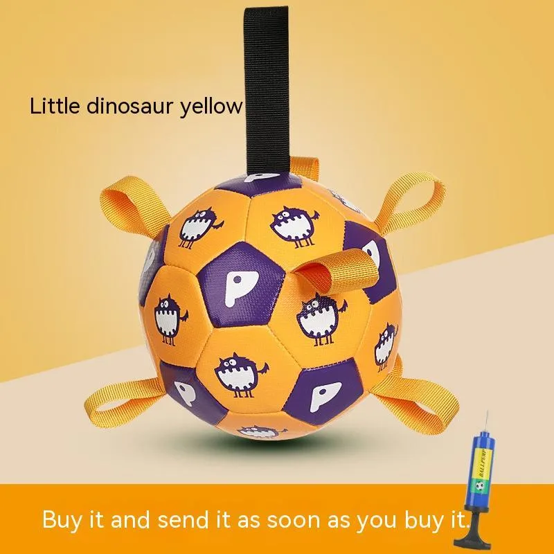Pet interactive football dog toy TPU outdoor chew ball 15cm 19cm Little Dinosaur Yellow Puppy White