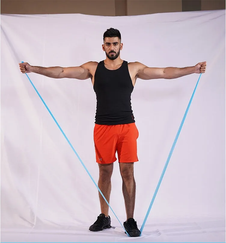 TPE strength training ribbon in blue with length and thickness options for resistance workouts