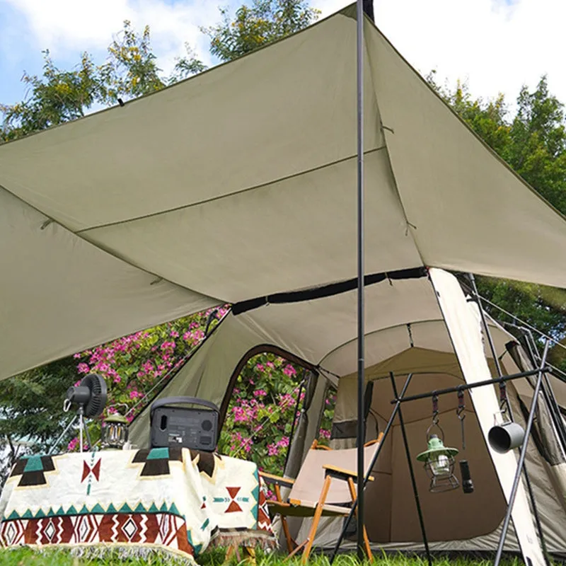 Landwolf large space tunnel tent outdoor camping tourist blue jade with awning and poles