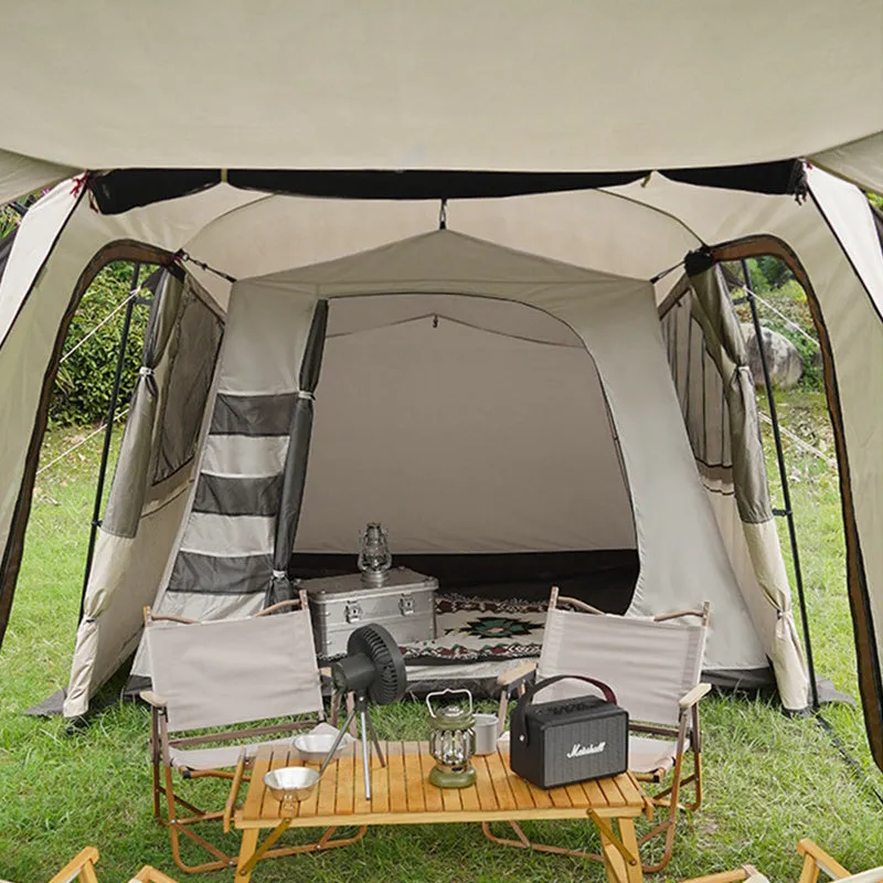 Landwolf large space tunnel tent outdoor camping tourist blue jade with awning and poles