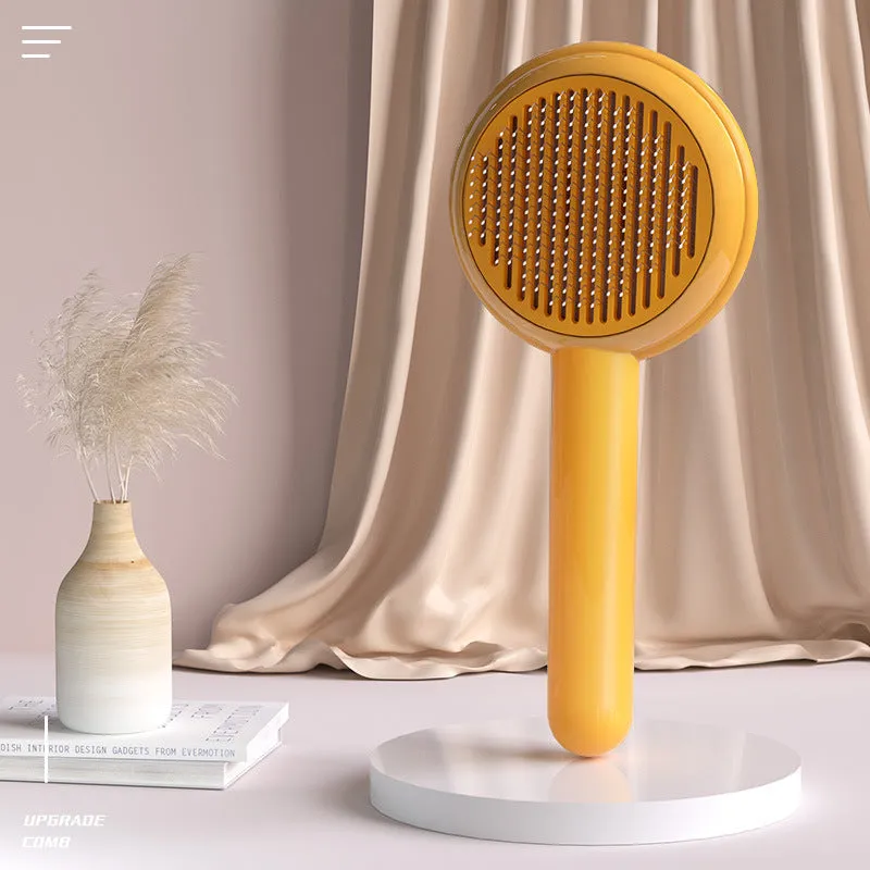 Hoopet Hamburger Hair Removal Comb with stainless steel needles in yellow colour for pet grooming