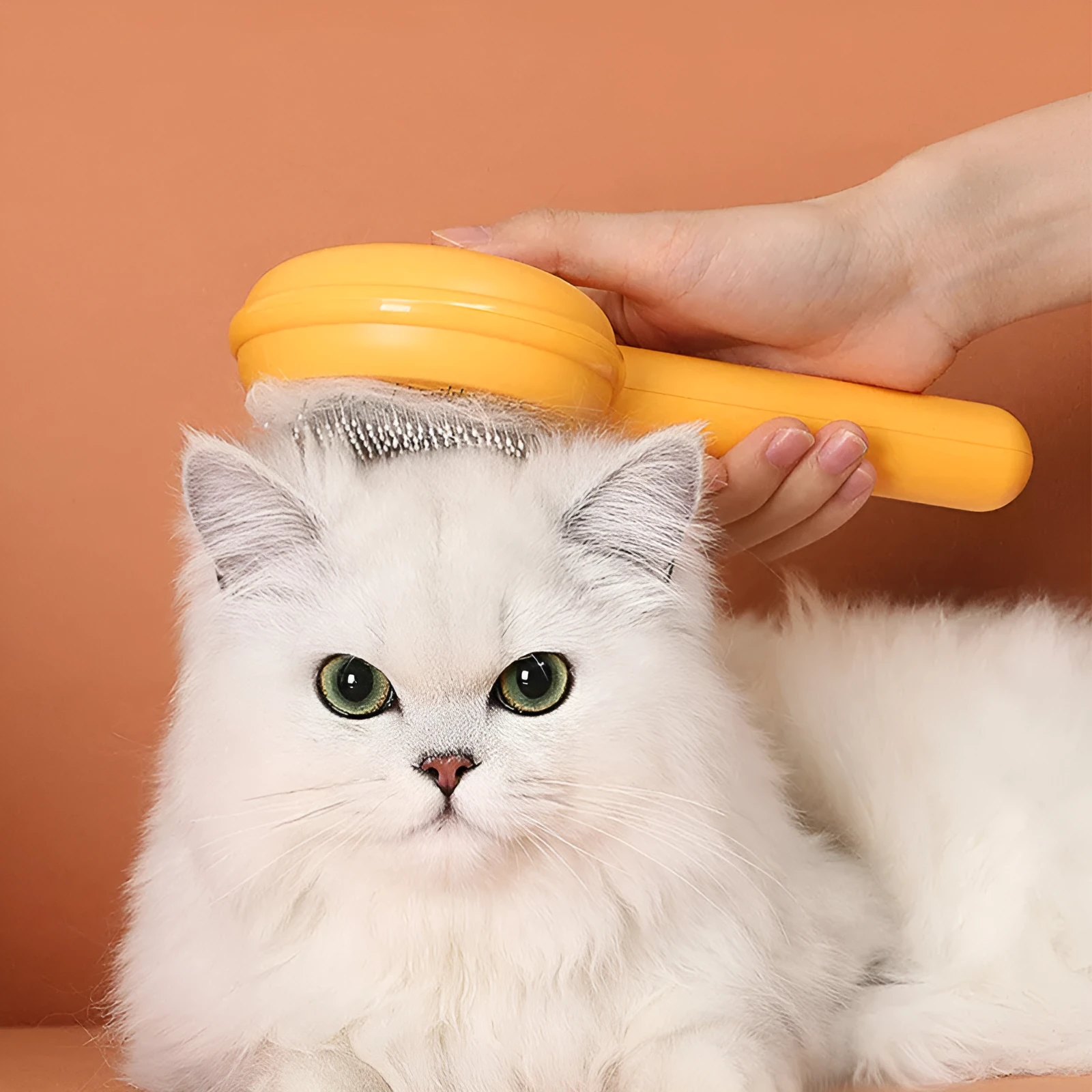 Hoopet Hamburger Hair Removal Comb with stainless steel needles in yellow colour for pet grooming