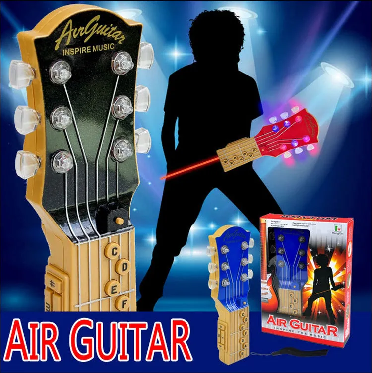 Infrared air guitar with seven chord buttons and tilt sensor in red, 21cm long