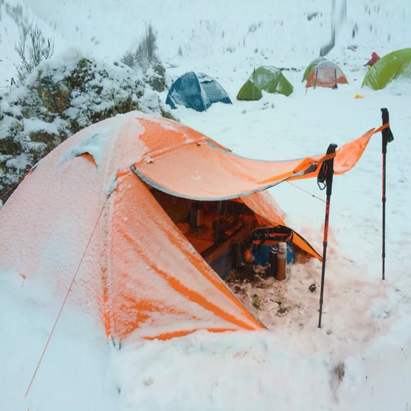 Camping Tent Double Aluminium Pole Anti-storm Travel Tent for Survival Winter Fishing Mountaineering Picnic Windproof Waterproof Oxford Cloth Blue Green Orange