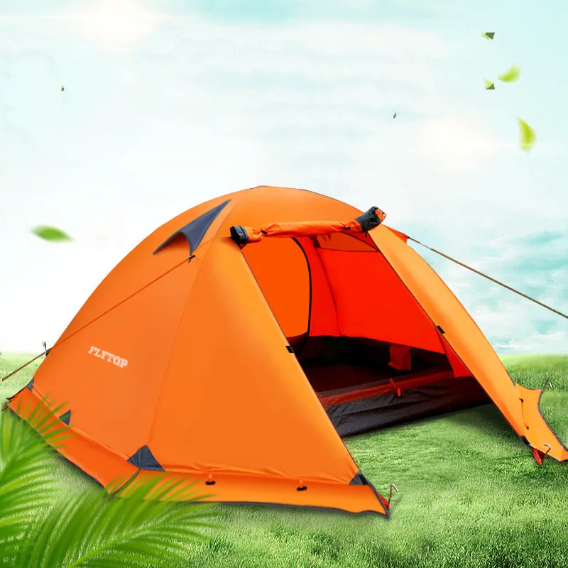 Camping Tent Double Aluminium Pole Anti-storm Travel Tent for Survival Winter Fishing Mountaineering Picnic Windproof Waterproof Oxford Cloth Blue Green Orange