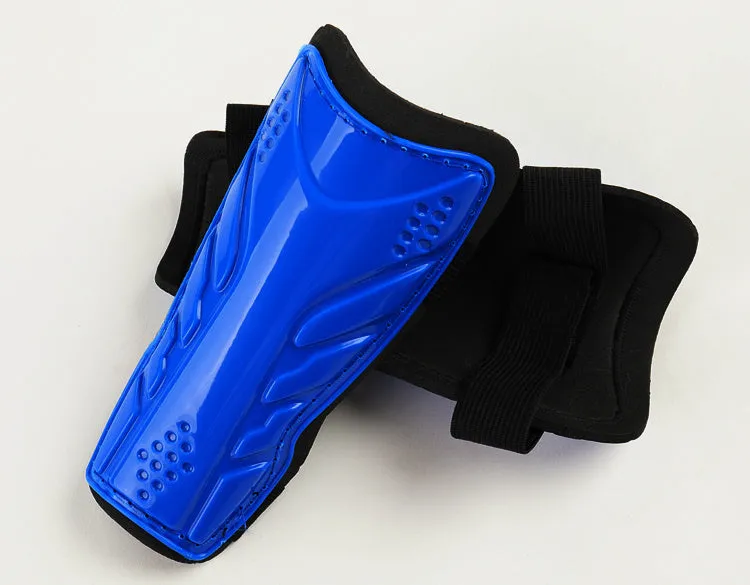 Football leggings with single bandage leg guard in black, showing outer plastic plating and soft foam inner