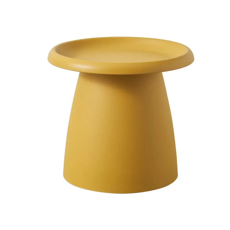 Plastic mushroom small coffee table in pink, 50x45cm, modern simple style for living room or balcony