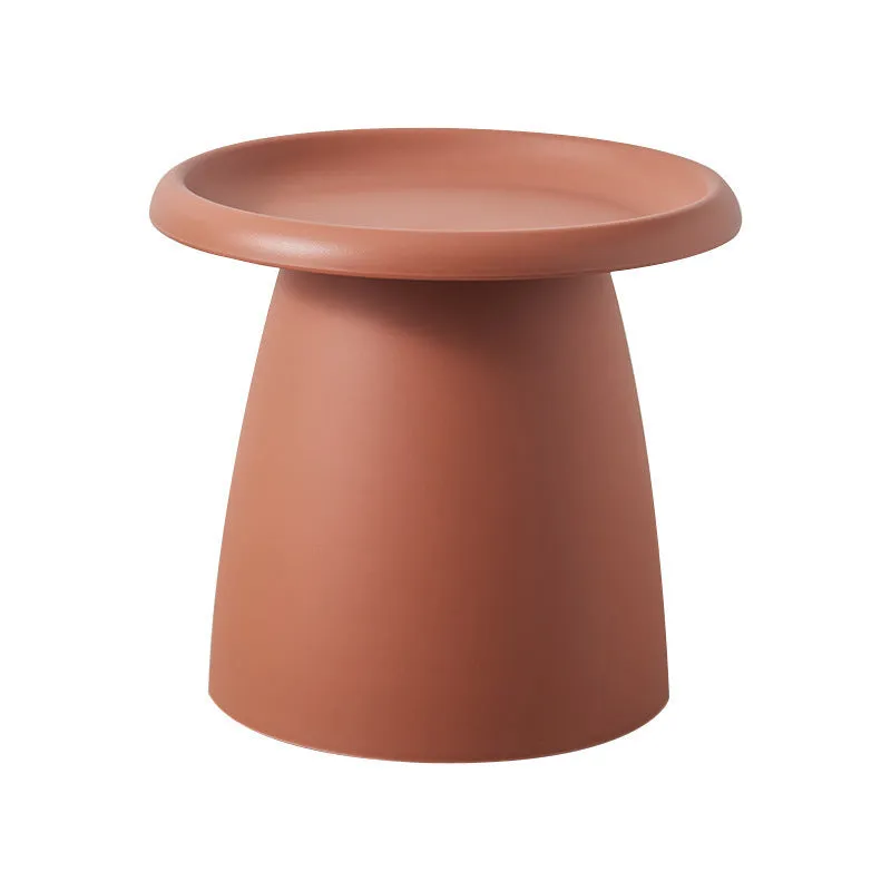 Plastic mushroom small coffee table in pink, 50x45cm, modern simple style for living room or balcony