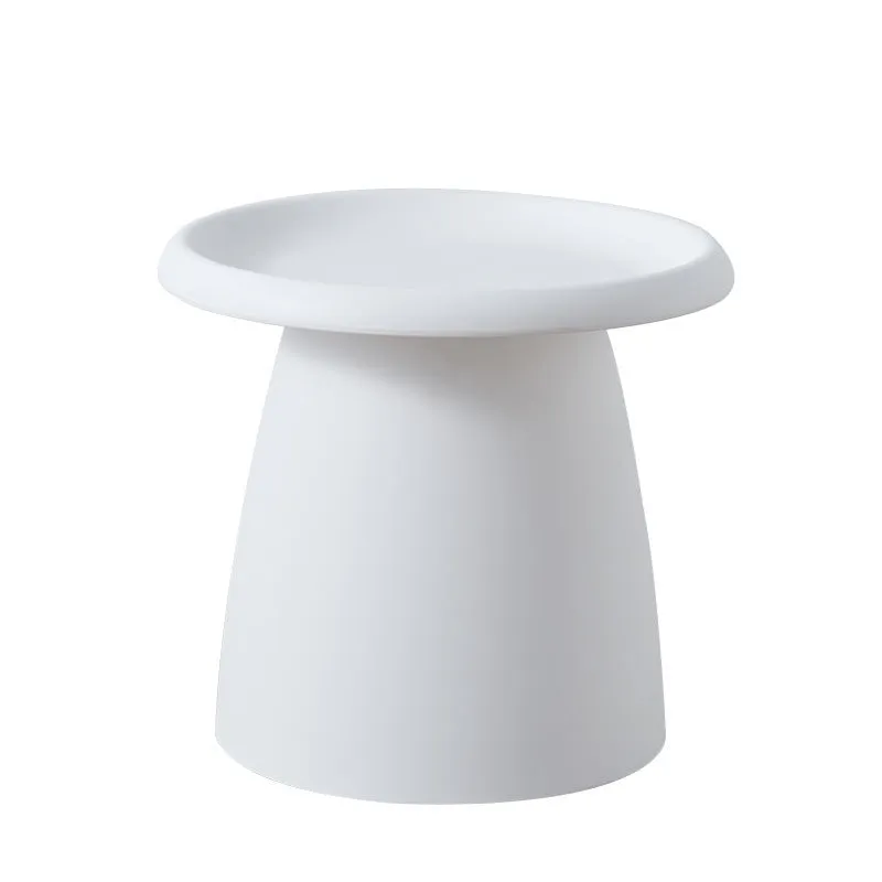 Plastic mushroom small coffee table in pink, 50x45cm, modern simple style for living room or balcony