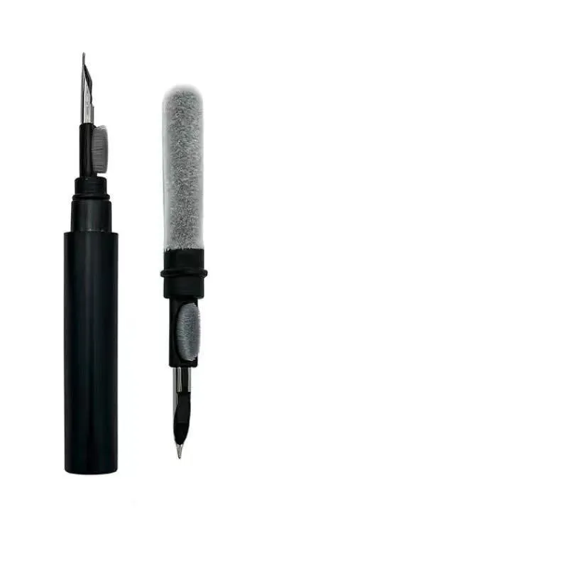 Earphone cleaning pen with ABS plastic body in black colour for dust removal