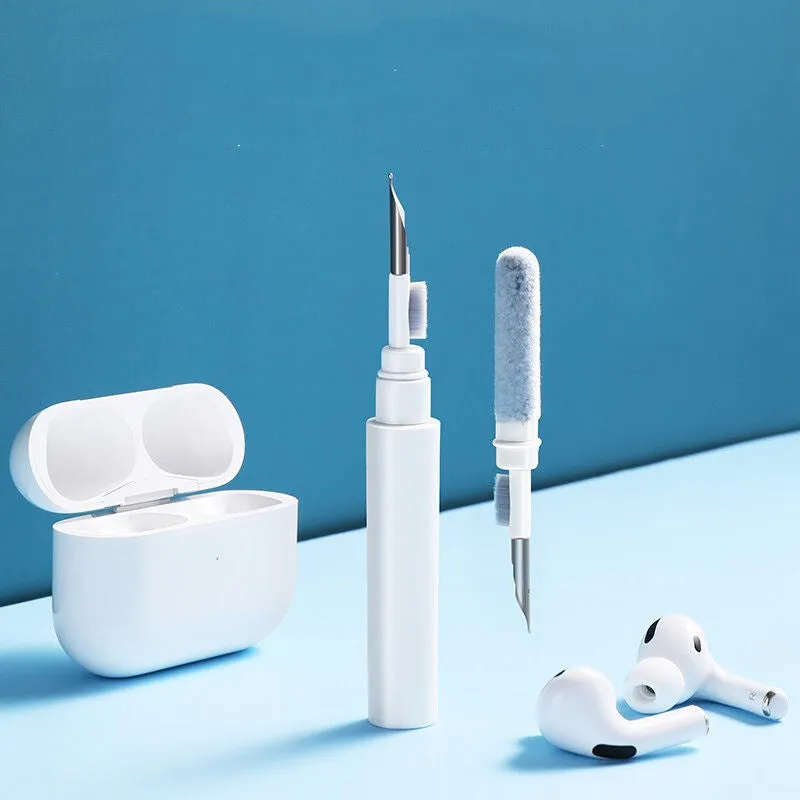 Earphone cleaning pen with ABS plastic body in black colour for dust removal