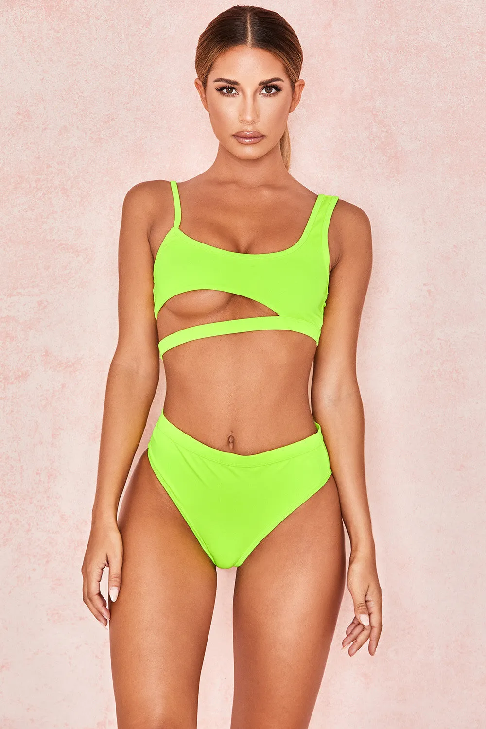 Solid colour ladies nylon spandex one piece swimsuit with chest pad in black, green, pink, white