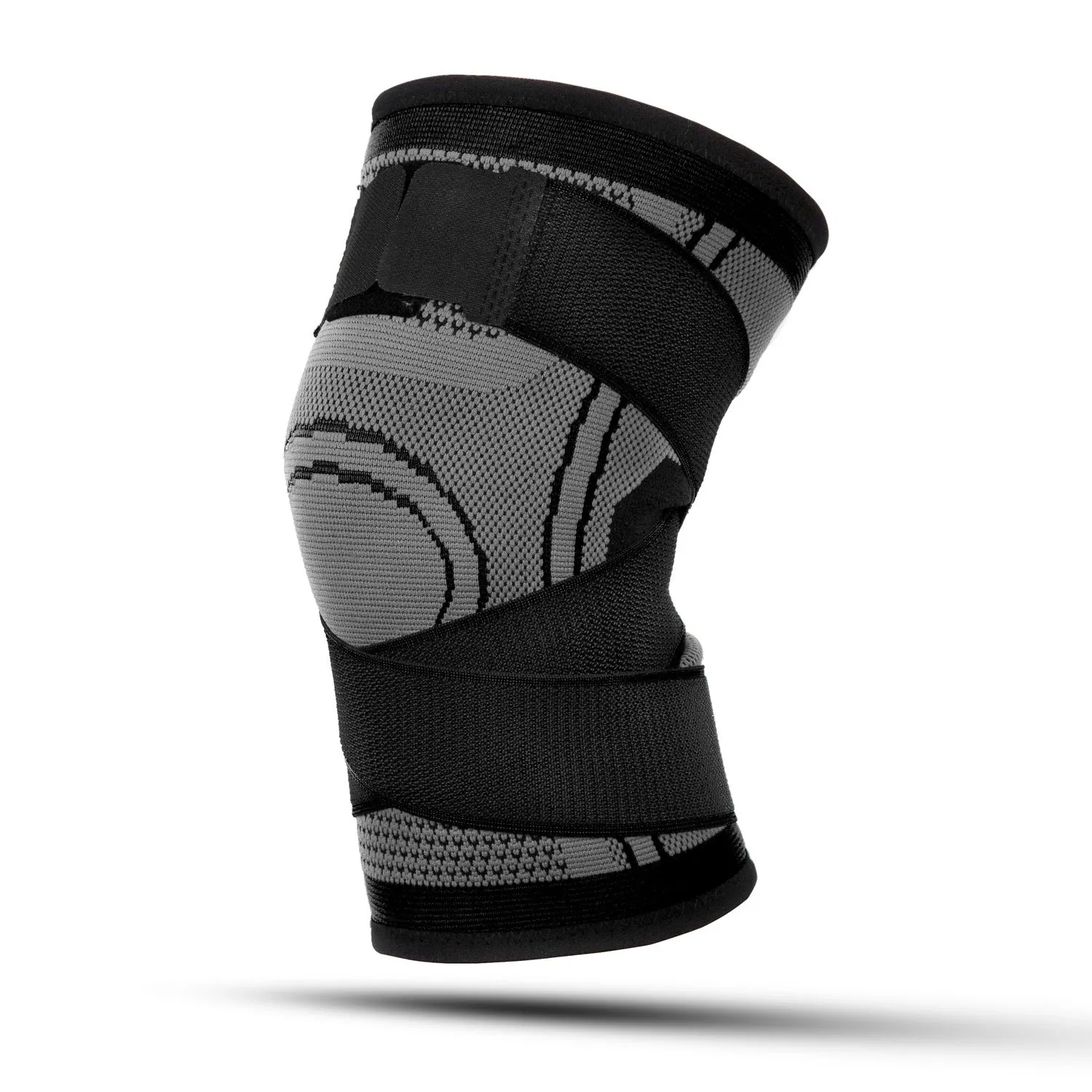 Outdoor sports protective kneecap with breathable strap in black, for running cycling basketball mountaineering