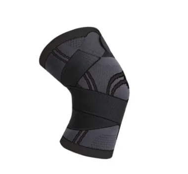Outdoor sports protective kneecap with breathable strap in black, for running cycling basketball mountaineering