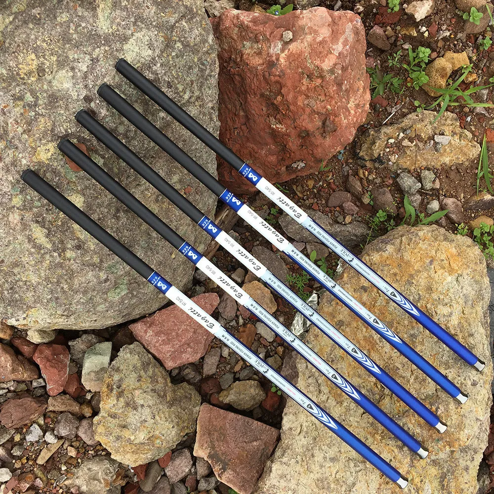 Blue carbon super hard telescopic fishing rod with 7 sections and metal button cap, closed length 70cm