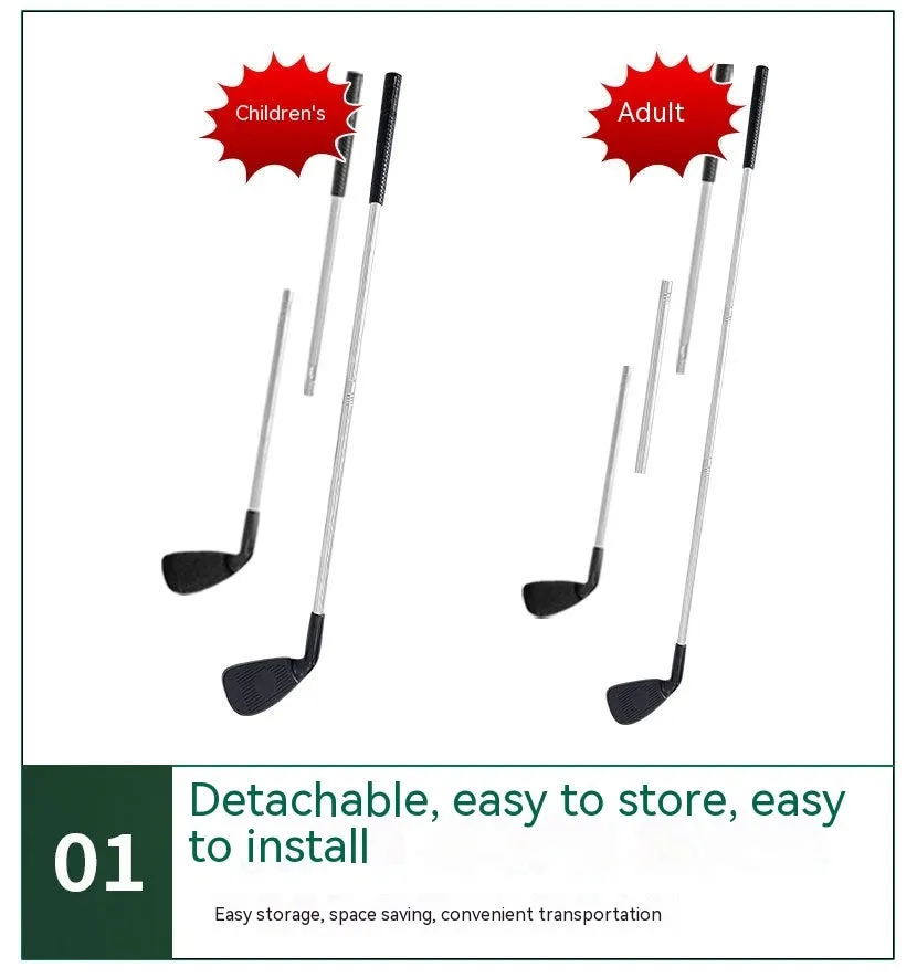 Golf metal club set with adult and children's club variants for parent-child outdoor practice