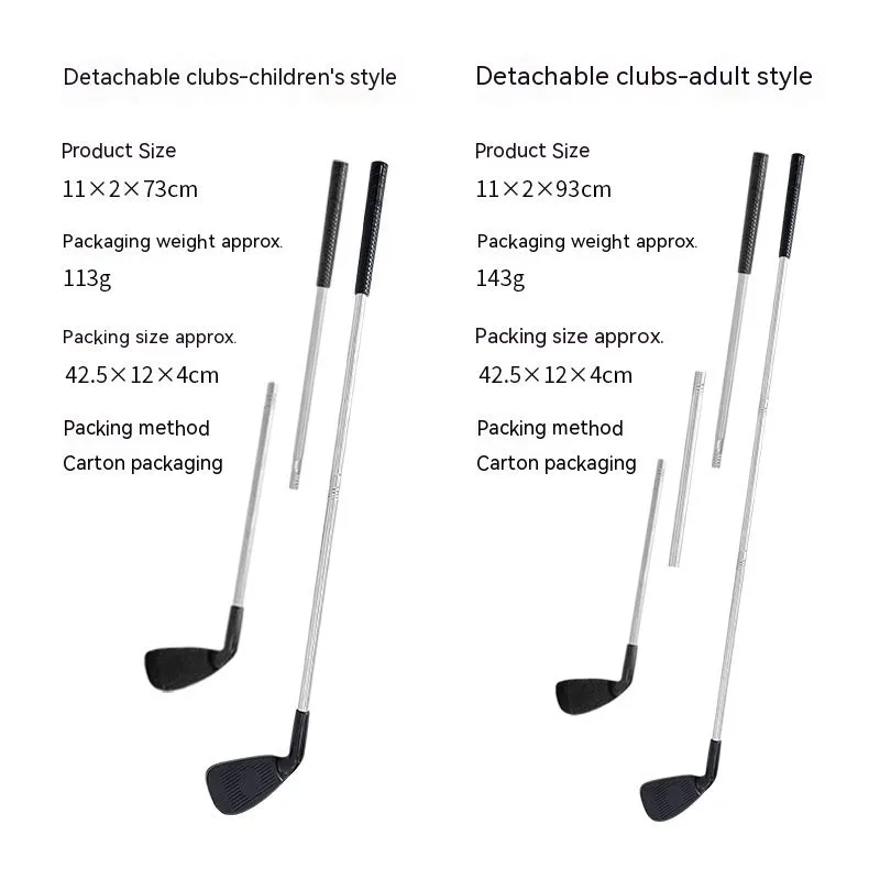 Golf metal club set with adult and children's club variants for parent-child outdoor practice