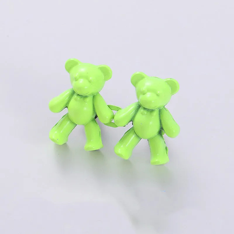 Cute bear alloy waist clip fastener for trousers, 40mm x 27mm, available in multiple colours