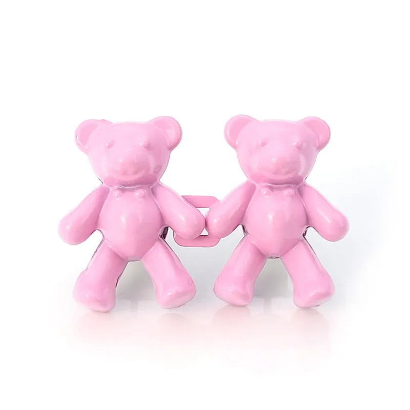 Cute bear alloy waist clip fastener for trousers, 40mm x 27mm, available in multiple colours