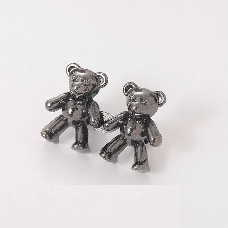 Cute bear alloy waist clip fastener for trousers, 40mm x 27mm, available in multiple colours