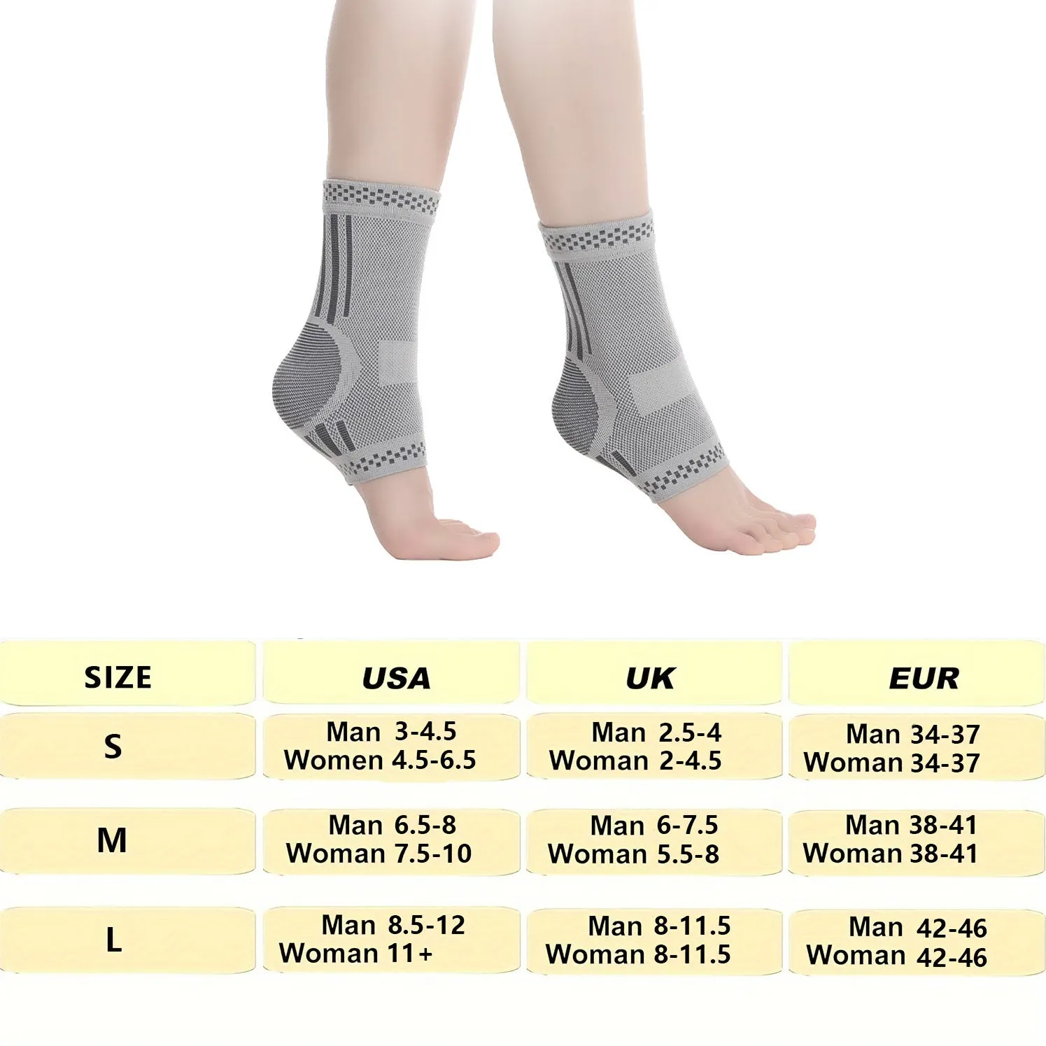Graphene ankle brace compression sleeve for sprained ankle support breathable copper fabric