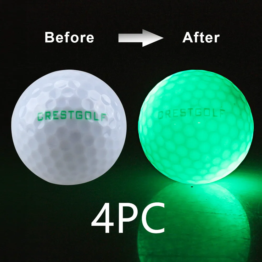 White LED golf ball on grass with 42.6mm diameter for night training, hard resin surface