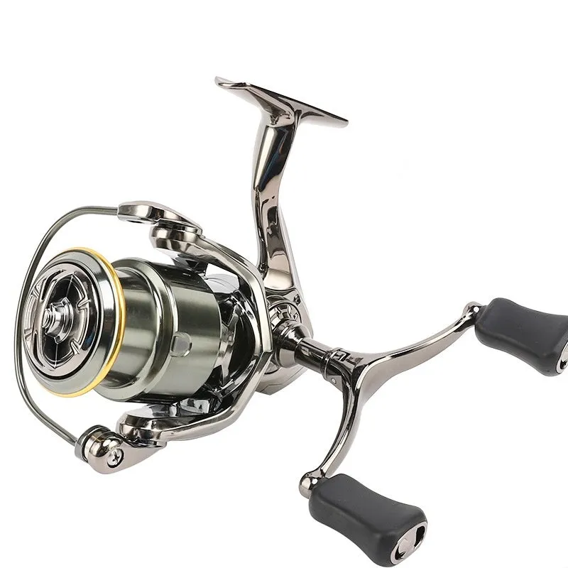 Subspinning wheel fishing reel with 13+1 bearings, all-metal build, 105x92mm size, HES light line cup styles