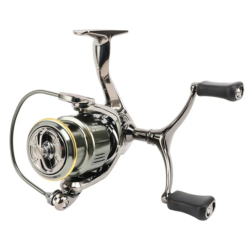 Subspinning wheel fishing reel with 13+1 bearings, all-metal build, 105x92mm size, HES light line cup styles
