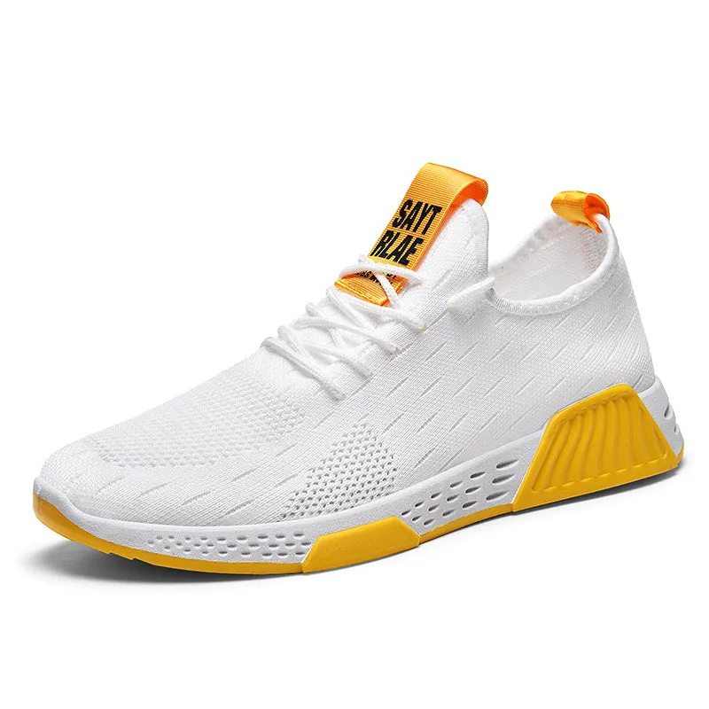 Casual running shoes with mesh upper and plastic sole in black colour style