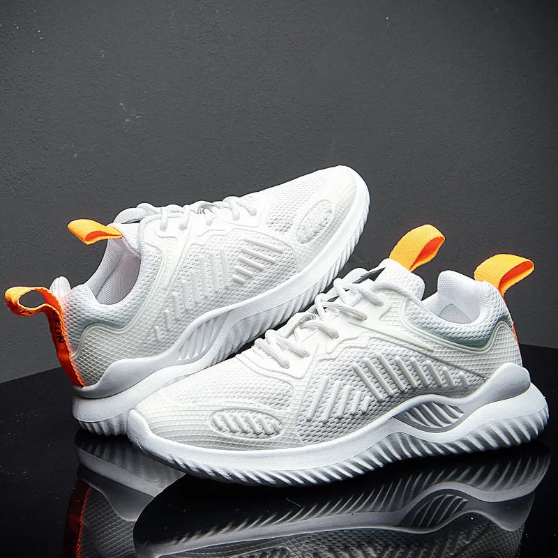 Casual running shoes with mesh upper and plastic sole in black colour style