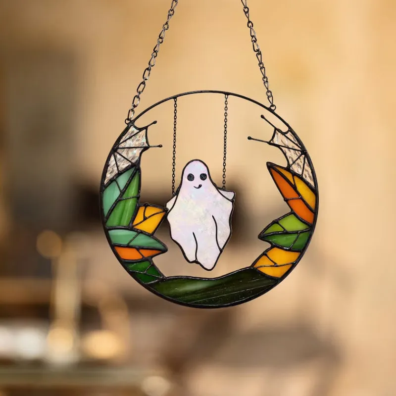 Fashion Halloween metal pendant with witch skull chain retro design 20cm diameter