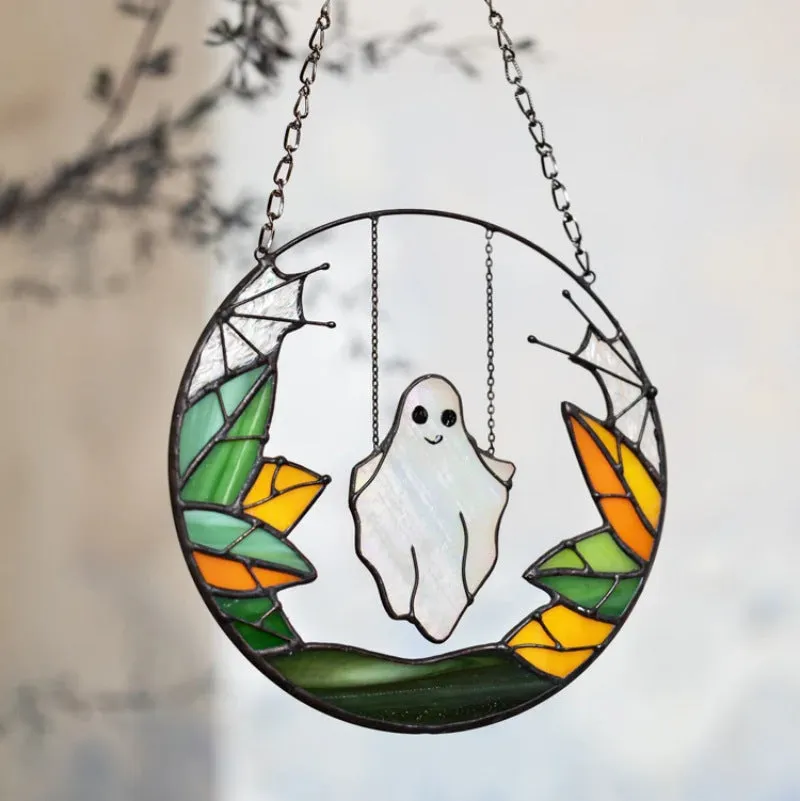 Fashion Halloween metal pendant with witch skull chain retro design 20cm diameter