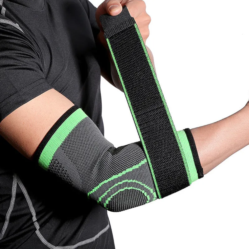 Knitted basketball elbow guard in black, size L, showing protective padding for adult sports activities