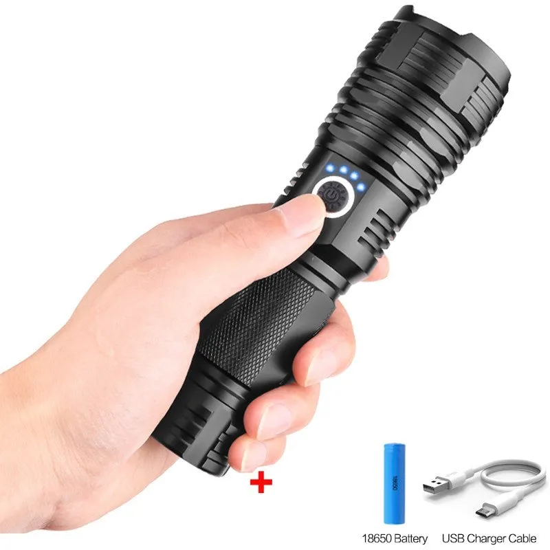 USB charging P70 outdoor flashlight with XHP 70 bulb and aluminium alloy body
