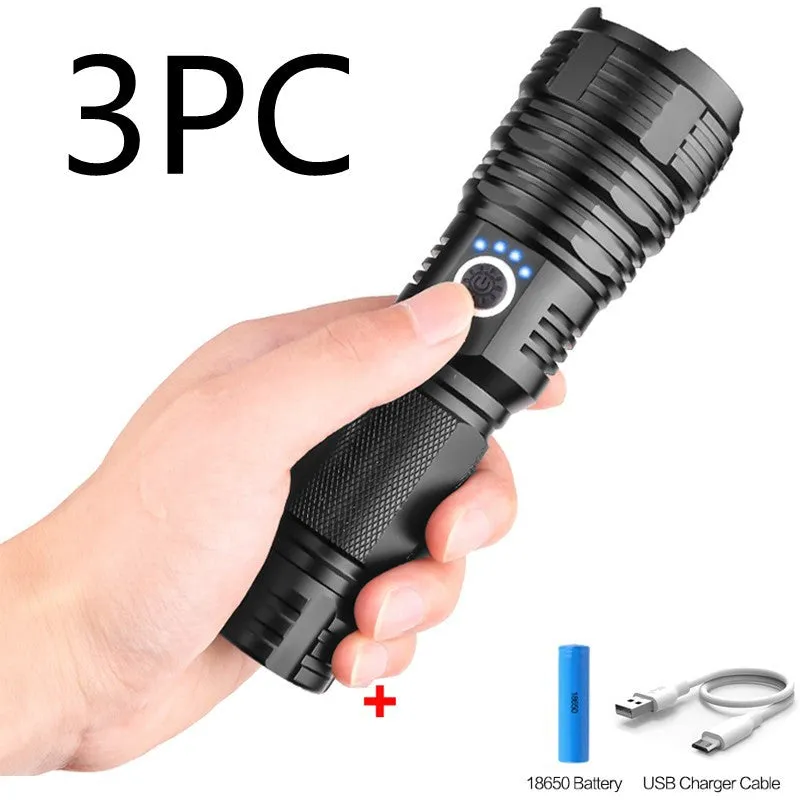 USB charging P70 outdoor flashlight with XHP 70 bulb and aluminium alloy body