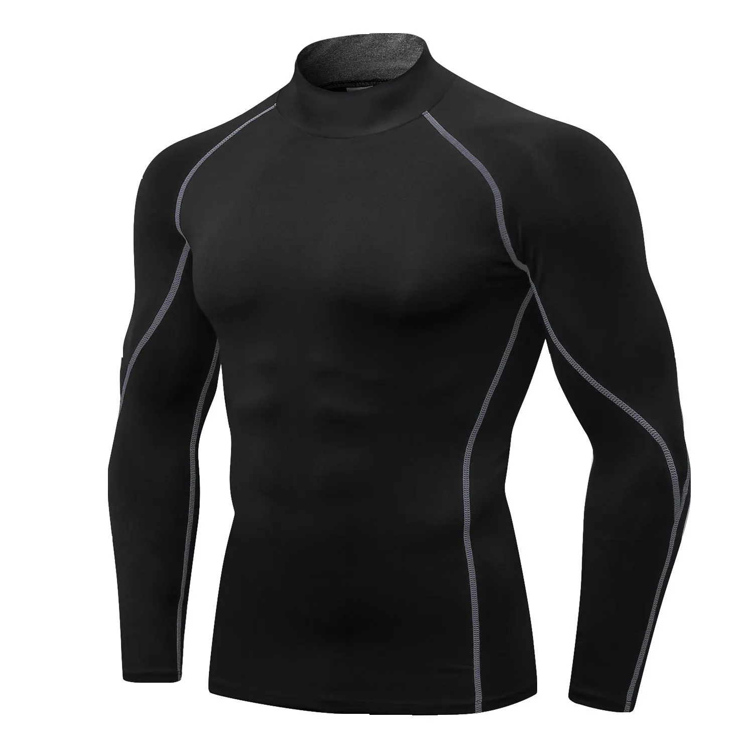 Quick-drying collar sweater in polyester with colour options including black and grey lines