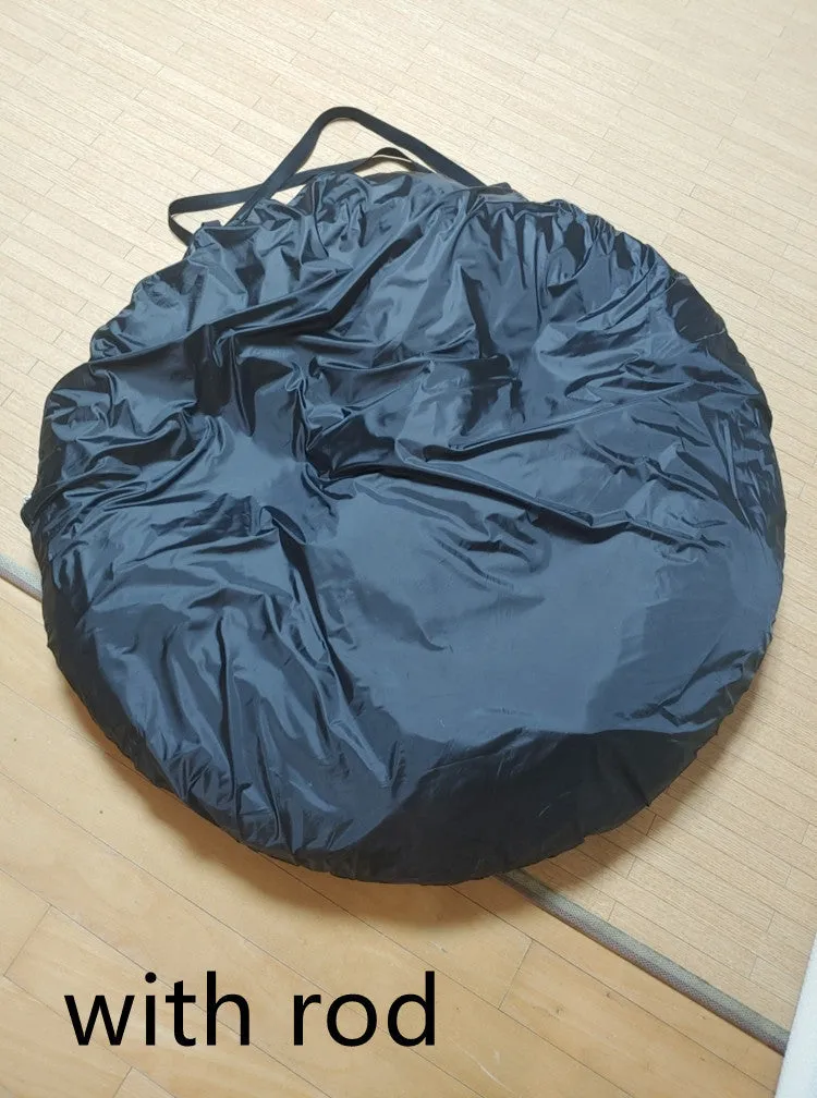 Black pop-up car tailgate tent with steel frame unfolded to 200cm dimensions