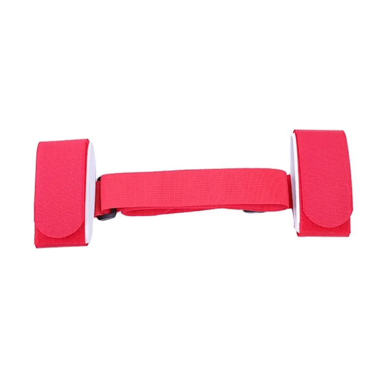Adjustable nylon skiing handle strap with buckle in black, carried over shoulder