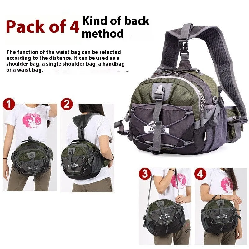 Outdoor multi-functional sports waist bag 18L nylon unisex letter graphic in army green